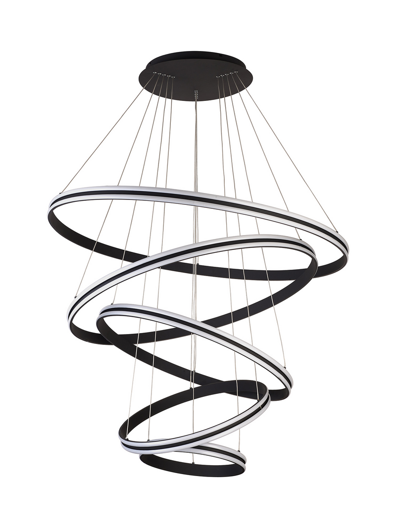 Load image into Gallery viewer, C-Lighting Circles Pendant, 5 Tier 150W LED, 4000K, 6800lm, Triac Dimmable, Graphite, 3yrs Warranty - 60842
