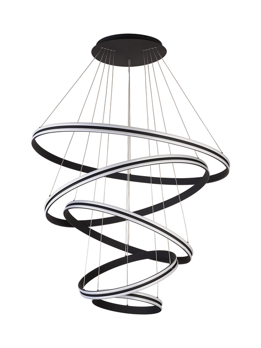 C-Lighting Circles Pendant, 5 Tier 150W LED, 4000K, 6800lm, Triac Dimmable, Graphite, 3yrs Warranty - 60842