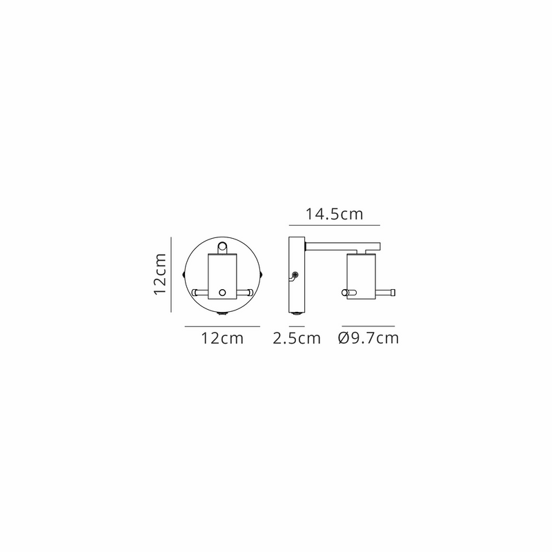 Load image into Gallery viewer, C-Lighting Hektor Wall Light Switched With 16cm x 14cm Shade, 1 Light E27, Sand Black/Smoke Faded Glass Shade - 60820
