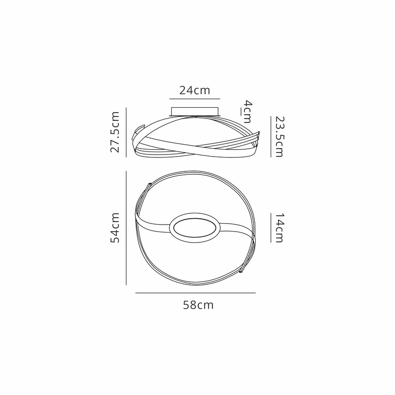 Load image into Gallery viewer, C-Lighting Pulsation Dimmable Loop Semi Flush, 1 x 34W LED, 3000K, 1900lm, Dark Grey - 61962
