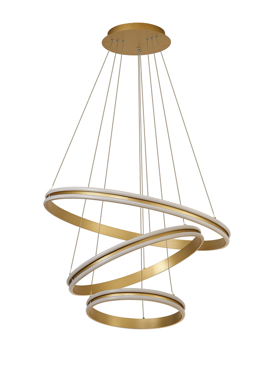C-Lighting Circles Pendant, 3 Tier 50W,30W, 20W LED, 3500K, 5470lm, Dimmable, Sand Gold, 3yrs Warranty - 60840