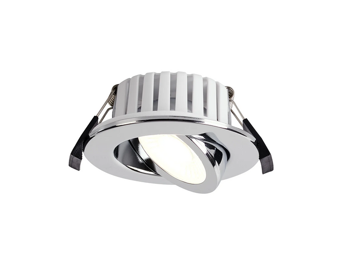 C-Lighting Francisco , Triac Dimmable CCT LED Fire Rated Adjustable Downlight, Chrome, Cut Out: 70mm, 700lm, 60°, DRIVER INC., IP65 - 61549