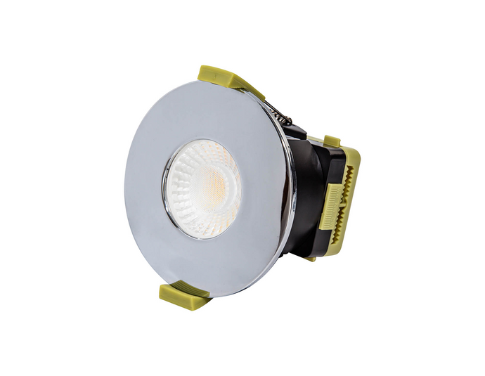 C-Lighting Vauxhall 8W Dimmable CCT LED Fire Rated Downlight Chrome Fascia IP65 - 42504