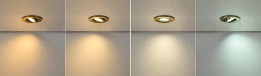 C-Lighting Molly 4/6/8W, Triac Dimmable 4CCT LED Fire Rated Downlight, Antique Brass Round Adjustable - 72979