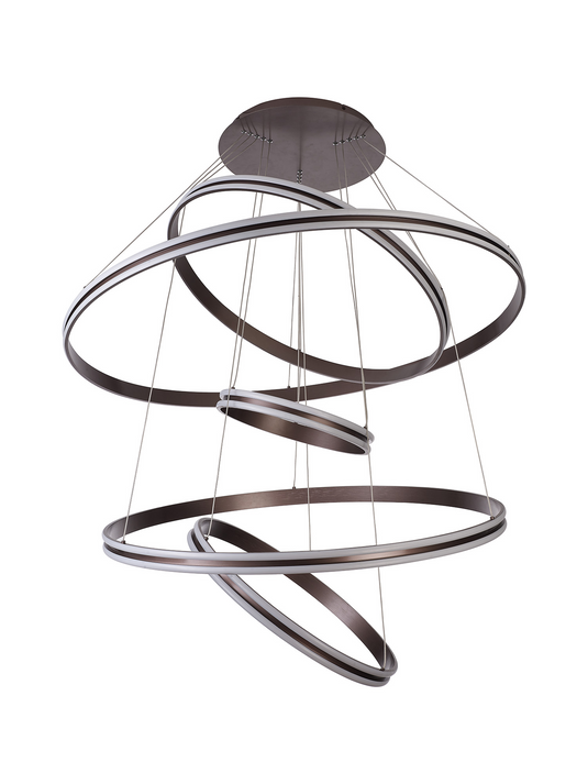 C-Lighting Circles Pendant, 5 Tier 150W LED, 3500K, 6800lm, Triac Dimmable, Coffee, 3yrs Warranty - 60844