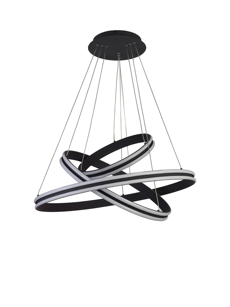 Load image into Gallery viewer, C-Lighting Circles Pendant, 3 Tier 50W,30W,20W LED, 4000K, 5470lm, Triac Dimmable, Graphite, 3yrs Warranty - 60839
