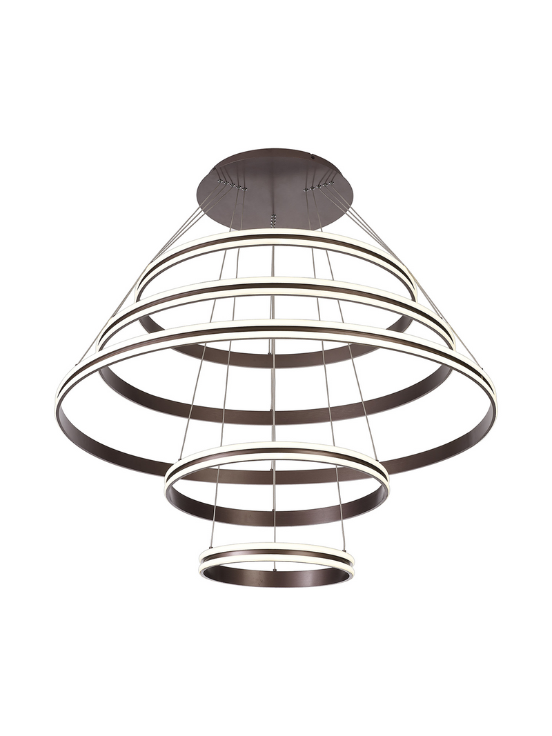 Load image into Gallery viewer, C-Lighting Circles Pendant, 5 Tier 150W LED, 3500K, 6800lm, Triac Dimmable, Coffee, 3yrs Warranty - 60844

