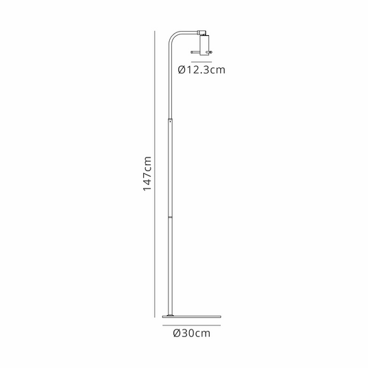 C-Lighting Hektor Floor Lamp With 23cm x 18cm Shade, 1 Light E27, Sand Black/Light Grey/Silver Metal Shade - 60828