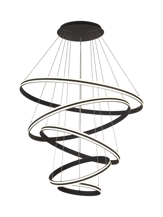 C-Lighting Circles Pendant, 5 Tier 150W LED, 4000K, 6800lm, Triac Dimmable, Graphite, 3yrs Warranty - 60842