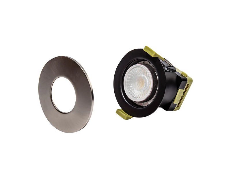 Load image into Gallery viewer, C-Lighting Vauxhall 8W Dimmable CCT LED Fire Rated Downlight Satin Nickel Fascia IP65 - 42507
