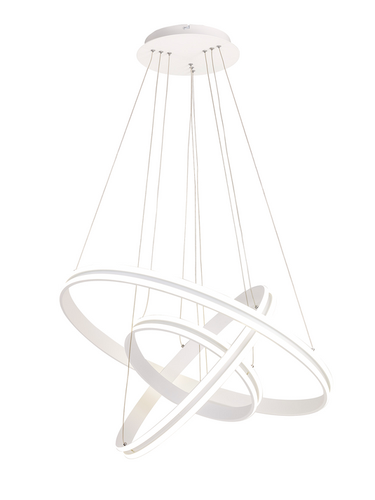 C-Lighting Circles Pendant, 3 Light 50W,30W,20W LED, 4000K, 5470lm, Dimmable, Matt White, 3yrs Warranty - 29192