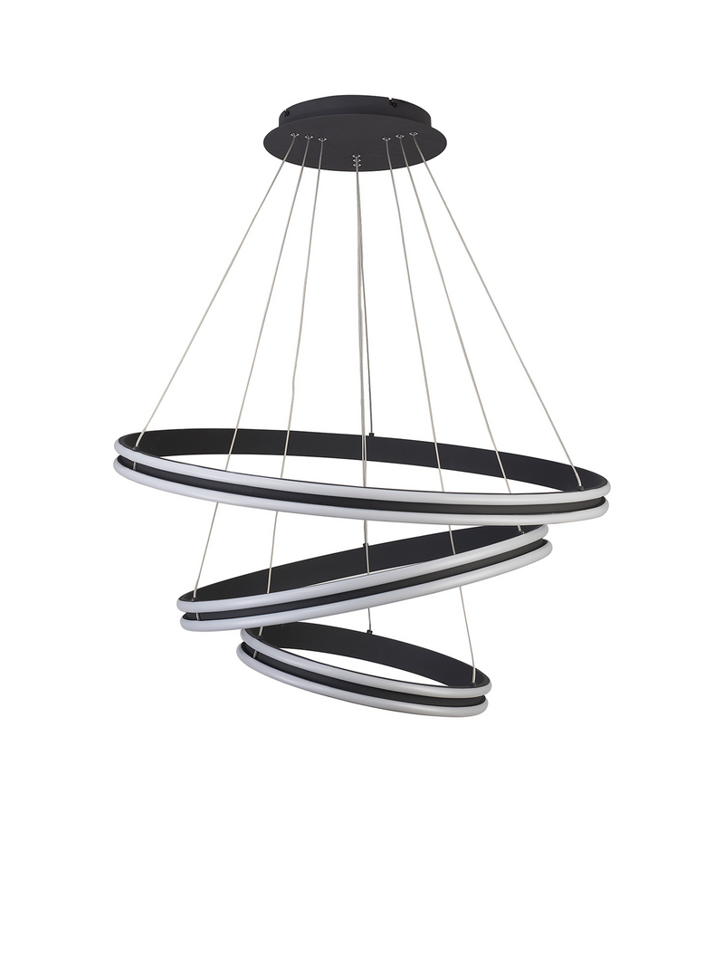 Load image into Gallery viewer, C-Lighting Circles Pendant, 3 Tier 50W,30W,20W LED, 4000K, 5470lm, Triac Dimmable, Graphite, 3yrs Warranty - 60839
