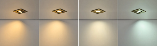 C-Lighting Molly 4/6/8W, Triac Dimmable 4CCT LED Fire Rated Downlight, Antique Brass Square Tilt - 72989