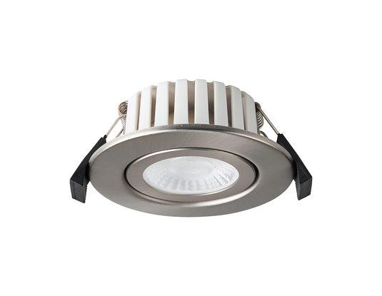 C-Lighting Francisco , Triac Dimmable CCT LED Fire Rated Adjustable Downlight, Brushed Nickel, Cut Out: 70mm, 700lm, 60°, DRIVER INC., IP65 - 61551