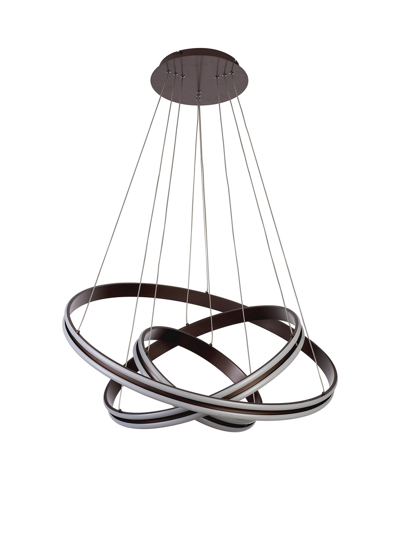 Load image into Gallery viewer, C-Lighting Circles Pendant, 3 Tier 50W,30W,20W LED, 3500K, 5470lm, Triac Dimmable, Coffee, 3yrs Warranty - 60838
