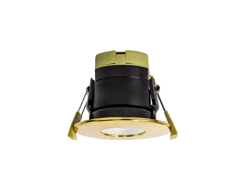 Load image into Gallery viewer, C-Lighting Vauxhall 8W Dimmable CCT LED Fire Rated Downlight Brass Fascia IP65 - 42503
