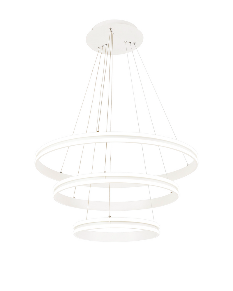 Load image into Gallery viewer, C-Lighting Circles Pendant, 3 Light 50W,30W,20W LED, 4000K, 5470lm, Dimmable, Matt White, 3yrs Warranty - 29192
