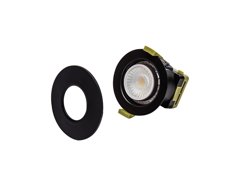 Load image into Gallery viewer, C-Lighting Vauxhall 8W Dimmable CCT LED Fire Rated Downlight Matt Black Fascia IP65 - 42506
