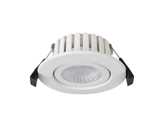 C-Lighting Francisco , Triac Dimmable CCT LED Fire Rated Adjustable Downlight, White, Cut Out: 70mm, 700lm, 60°, DRIVER INC., IP65 - 61548