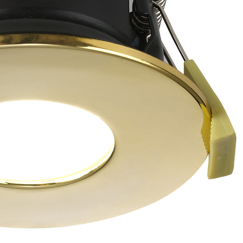 Load image into Gallery viewer, C-Lighting Vauxhall 8W Dimmable CCT LED Fire Rated Downlight Brass Fascia IP65 - 42503
