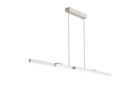 C-Lighting Hayling Expandable Linear Pendant , 40W LED, Remote Control CCT Tuneable White 3000K-6000K, 2200lm, Sand White/Aluminium, 3yrs Warranty - 60738