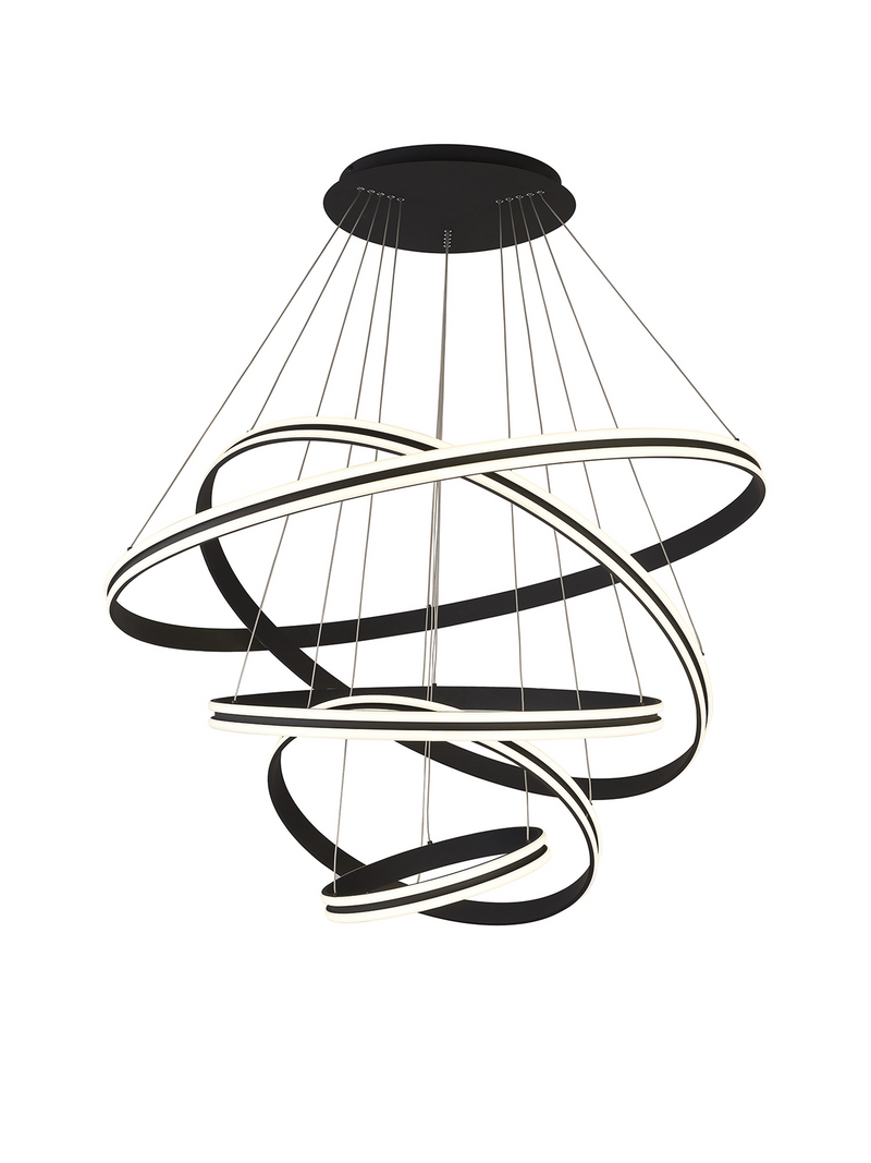 Load image into Gallery viewer, C-Lighting Circles Pendant, 5 Tier 150W LED, 4000K, 6800lm, Triac Dimmable, Graphite, 3yrs Warranty - 60842

