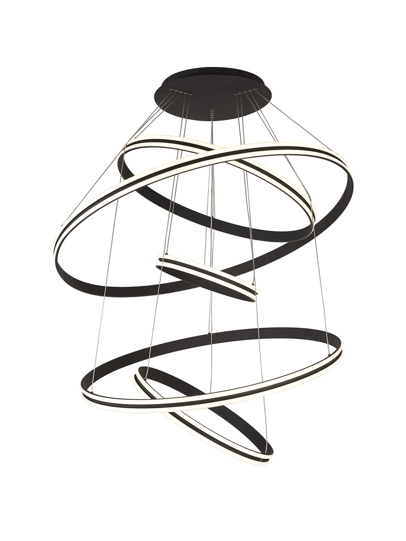 Load image into Gallery viewer, C-Lighting Circles Pendant, 5 Tier 150W LED, 4000K, 6800lm, Triac Dimmable, Graphite, 3yrs Warranty - 60842
