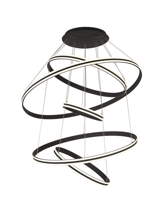 C-Lighting Circles Pendant, 5 Tier 150W LED, 4000K, 6800lm, Triac Dimmable, Graphite, 3yrs Warranty - 60842