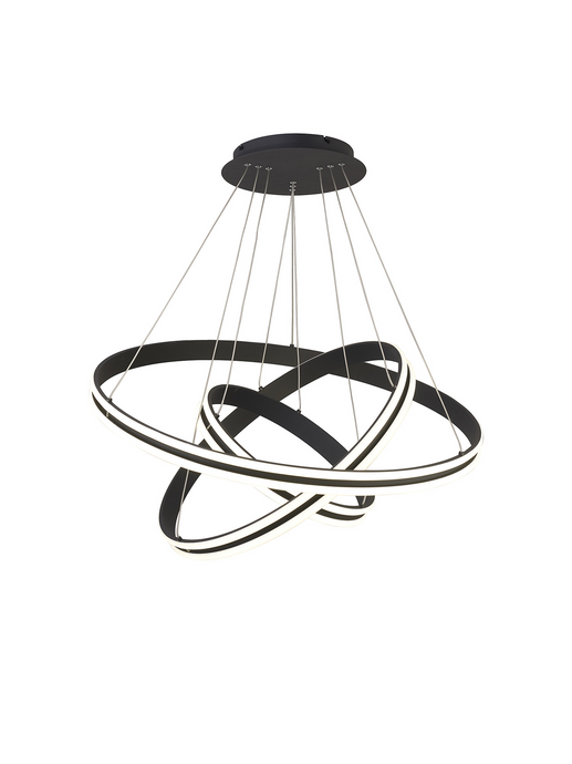 C-Lighting Circles Pendant, 3 Tier 50W,30W,20W LED, 4000K, 5470lm, Triac Dimmable, Graphite, 3yrs Warranty - 60839