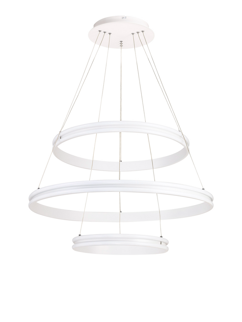 Load image into Gallery viewer, C-Lighting Circles Pendant, 3 Light 50W,30W,20W LED, 4000K, 5470lm, Dimmable, Matt White, 3yrs Warranty - 29192
