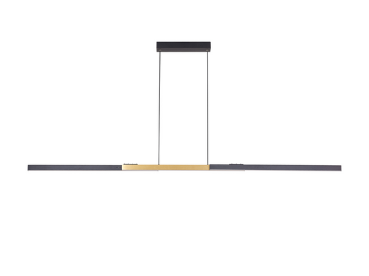 C-Lighting Hayling Expandable Linear Pendant , 40W LED, Remote Control CCT Tuneable White 3000K-6000K, 1800lm, Satin Black/Gold, 3yrs Warranty - 60739