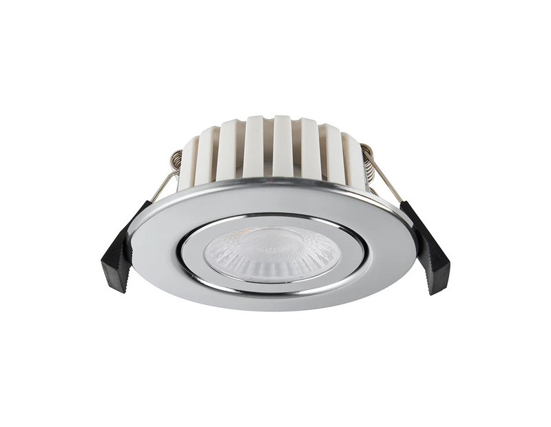 Load image into Gallery viewer, C-Lighting Francisco , Triac Dimmable CCT LED Fire Rated Adjustable Downlight, Chrome, Cut Out: 70mm, 700lm, 60°, DRIVER INC., IP65 - 61549
