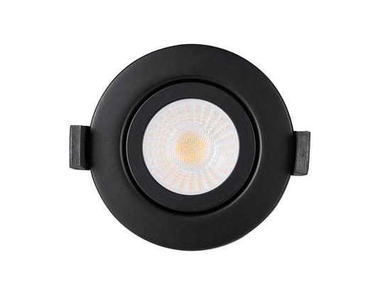 C-Lighting Francisco , Triac Dimmable CCT LED Fire Rated Adjustable Downlight, Matt Black, Cut Out: 70mm, 700lm, 60°, DRIVER INC., IP65 - 61552