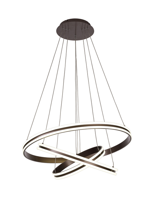 C-Lighting Circles Pendant, 3 Tier 50W,30W,20W LED, 3500K, 5470lm, Triac Dimmable, Coffee, 3yrs Warranty - 60838