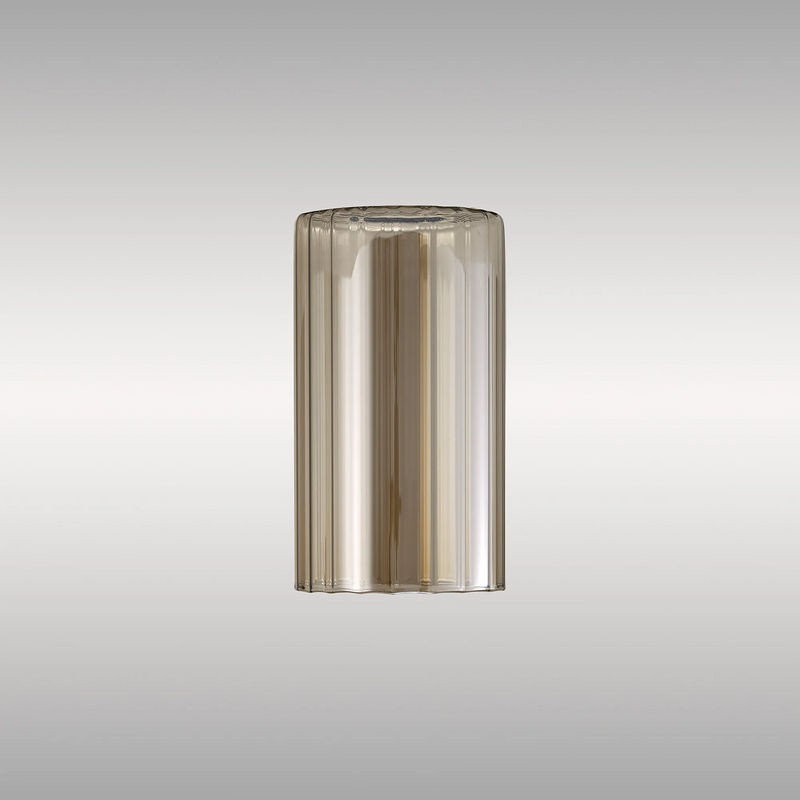 Load image into Gallery viewer, C-Lighting Budapest 100mm x 180mm Cognac Ribbed Slim Tube Glass Shade - 61986
