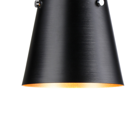 C-Lighting Hektor Table Lamp With 16cm x 14cm Shade, 1 Light E27, Sand Black/Black/Gold Metal Shade - 60837