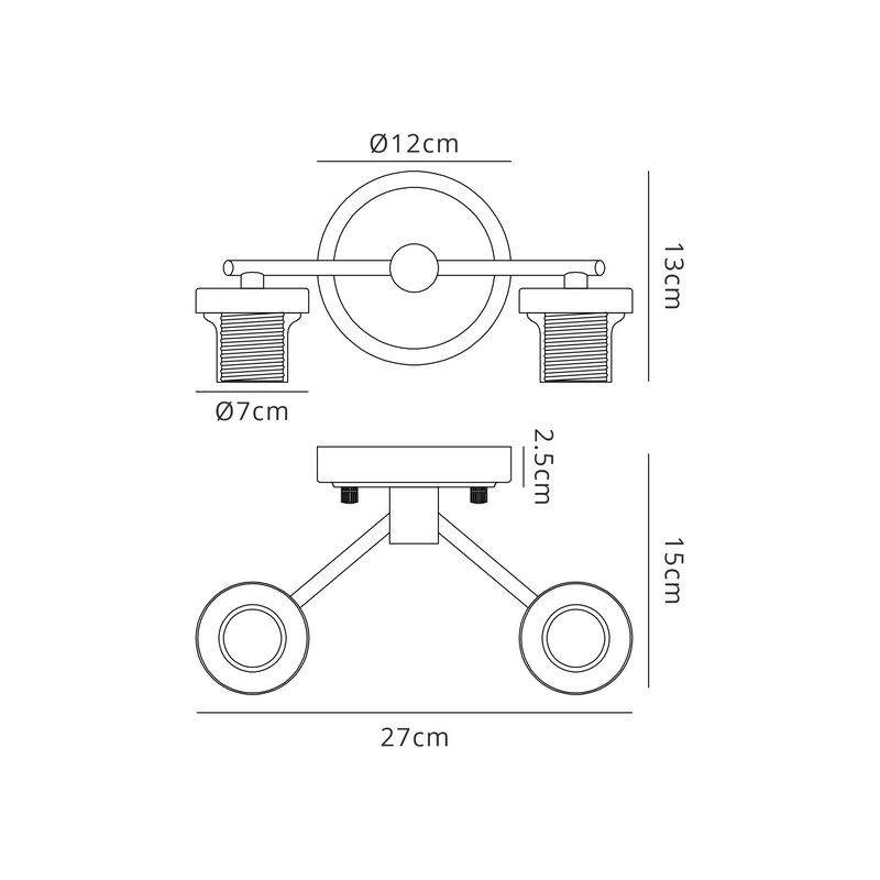 Load image into Gallery viewer, C-Lighting Budapest Satin Nickel 2 Light E27 Round Plate Wall Light (FRAME ONLY), Suitable For A Vast Selection Of Glass Shades - 62273
