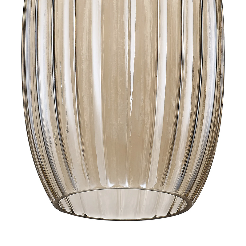 Load image into Gallery viewer, C-Lighting Budapest 180mm x 290mm Champagne Ribbed Tubular Glass Shade  - 57210
