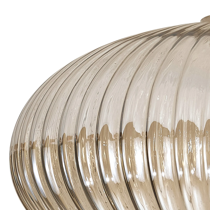 Load image into Gallery viewer, C-Lighting Chisel 20cm Oval Sphere Ribbed Glass, Champagne - 52100
