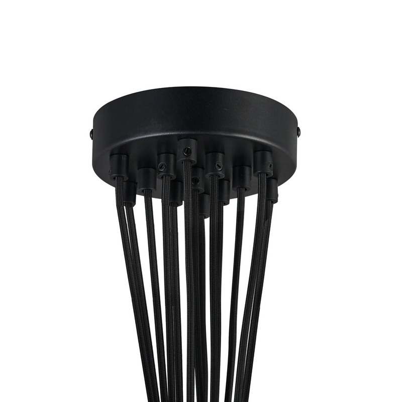 Load image into Gallery viewer, C-Lighting Budapest Satin Black 13 Light E27 2m Cluster Pendant (FRAME ONLY) Suitable For A Vast Selection Of Glass Shades - 61660
