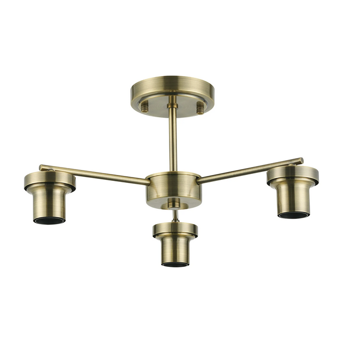 C-Lighting Budapest Antique Brass 3 Light Downward Semi Ceiling (FRAME ONLY), Suitable For A Vast Selection Of Glass Shades - 62292