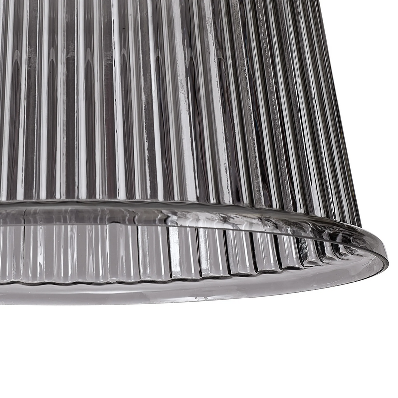 Load image into Gallery viewer, C-Lighting Budapest 280mm x 175mm Smoke Plate Ribbed Dome Glass Shade - 61618
