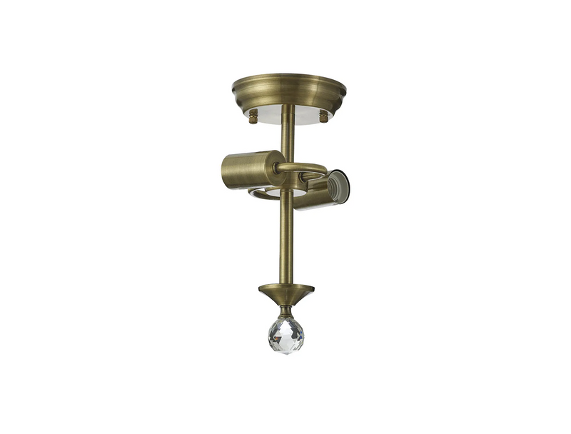 Load image into Gallery viewer, C-Lighting Nash 16.8cm Semi Flush Ceiling Light (FRAME ONLY), 2 x E27, Antique Brass - 42469
