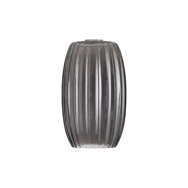 Load image into Gallery viewer, C-Lighting Budapest 180mm x 290mm Smoke Plate Ribbed Tubular Glass Shade  - 57214
