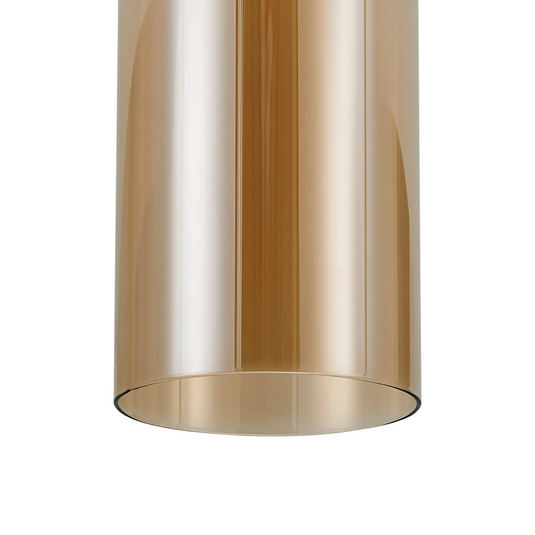 C-Lighting Budapest 120mm x 300mm Amber Plated Cylinder Glass Shade - 61977