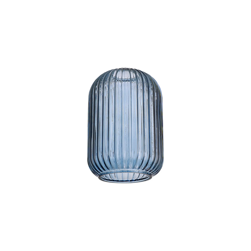 Load image into Gallery viewer, C-Lighting Chisel 14cm Tubular Ribbed Glass, Petrol Blue - 57224
