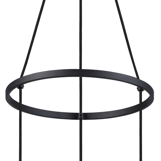 C-Lighting Hektor Ring Pendant With 16cm x 14cm Shade, 3 Light E27, Sand Black/Black/Gold Metal Shade - 60904