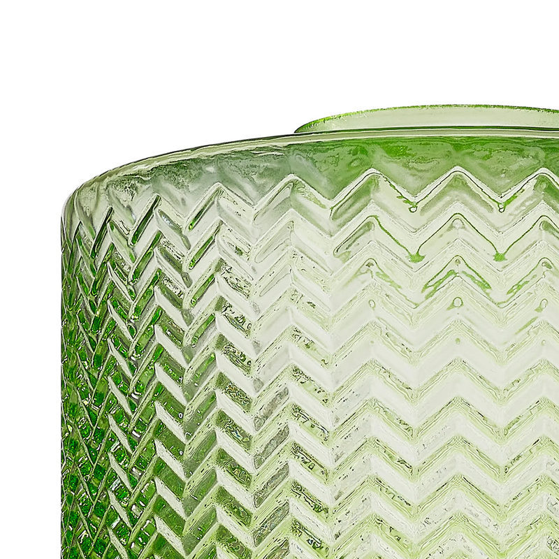 Load image into Gallery viewer, C-Lighting Budapest 170mm x 110mm Green Chevron Pattern Drum Glass Shade - 61629
