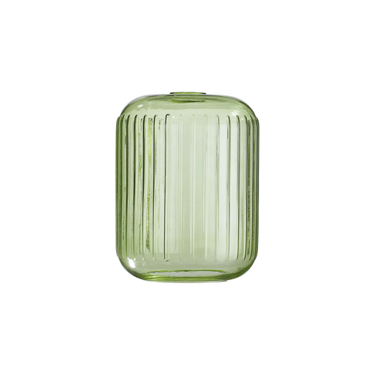 C-Lighting Budapest 200mm x 255mm Green Ribbed Cylinder Glass Shade  - 58248