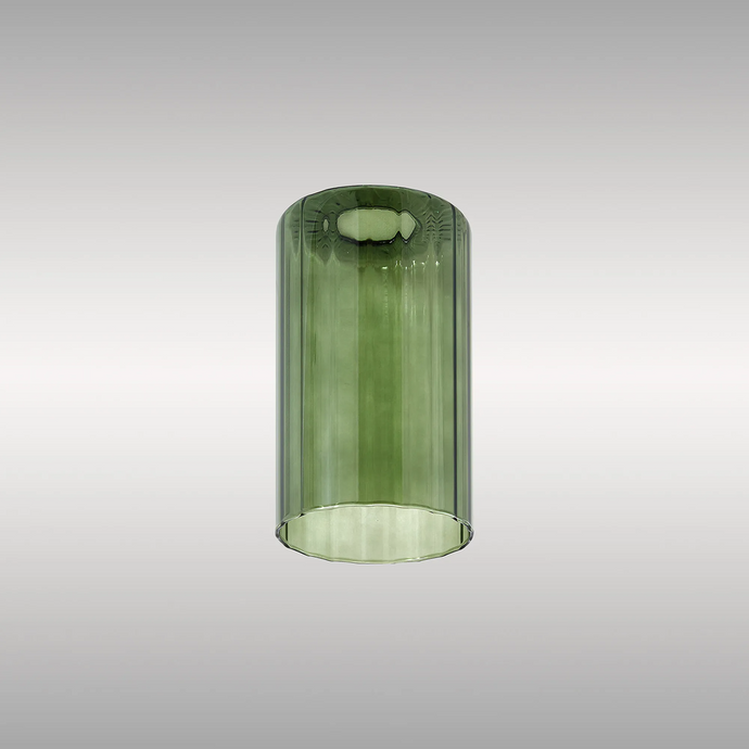 C-Lighting Budapest 100mm x 180mm Green Ribbed Slim Tube Glass Shade - 61988